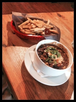 Featured above: a bowl of Chilli and a basket of fries. 